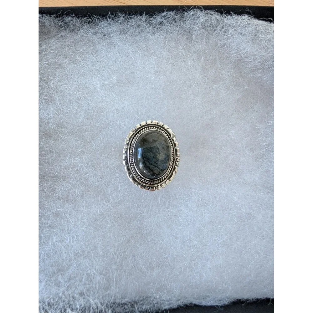 Labradorite 925 Sterling Silver Ring Size 6.5